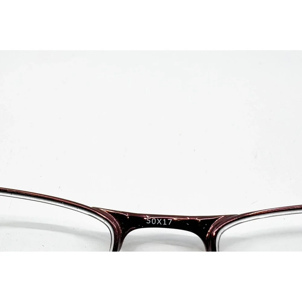Halston Eyeglasses Womens Red Semi-Rimless H 282 Col 30 50-17-135